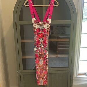 Ted Baker Strapless Dress with Pink and Multicolor Patterns